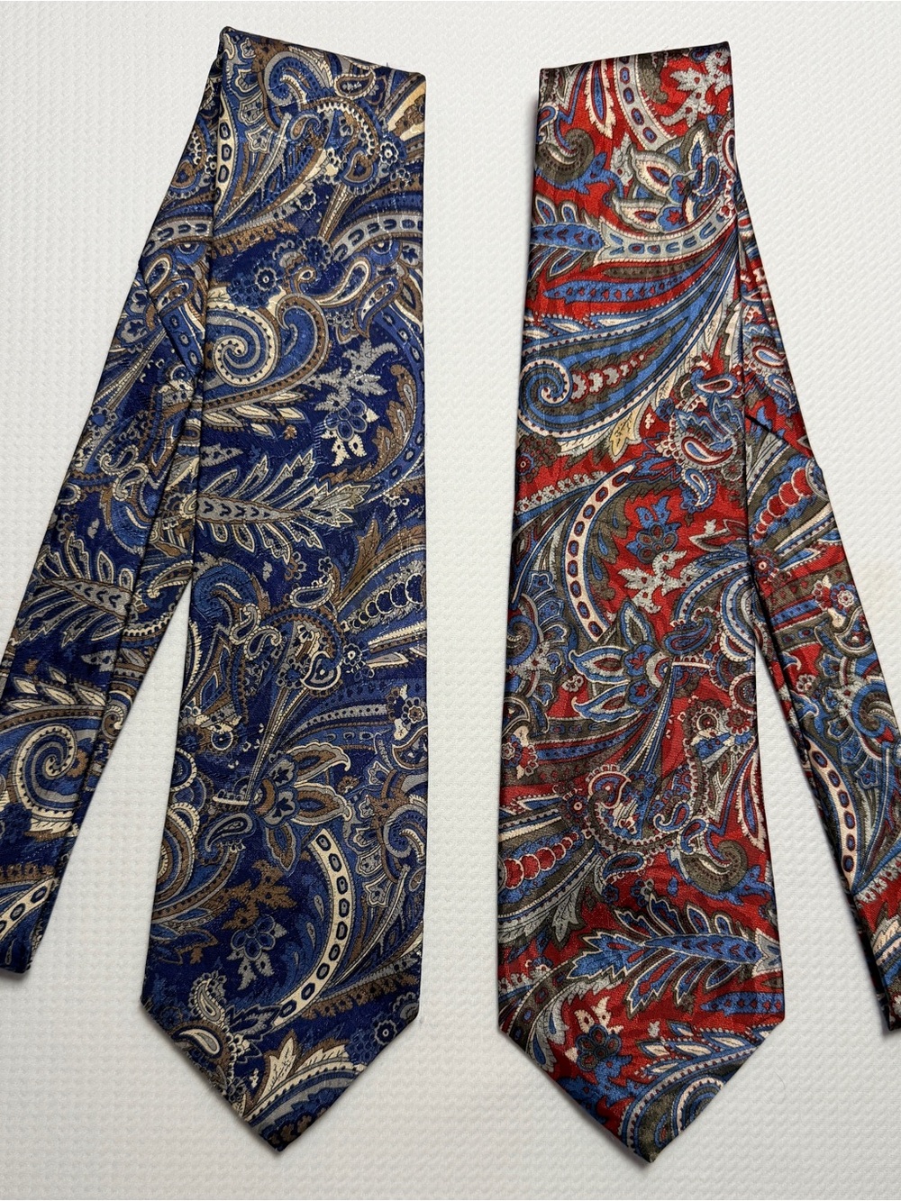 VTG Geoffrey Beene Paisley Silk Blend Ties Lot of 2 Made in USA